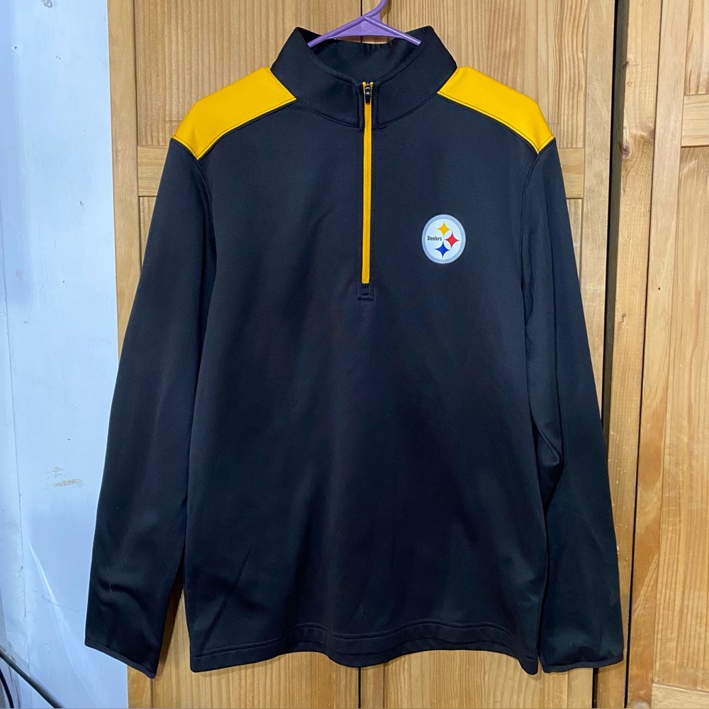 🏈NFL Team Apparel, Pittsburgh Steelers, Size Medium, Quarter Zip, Pullover Top